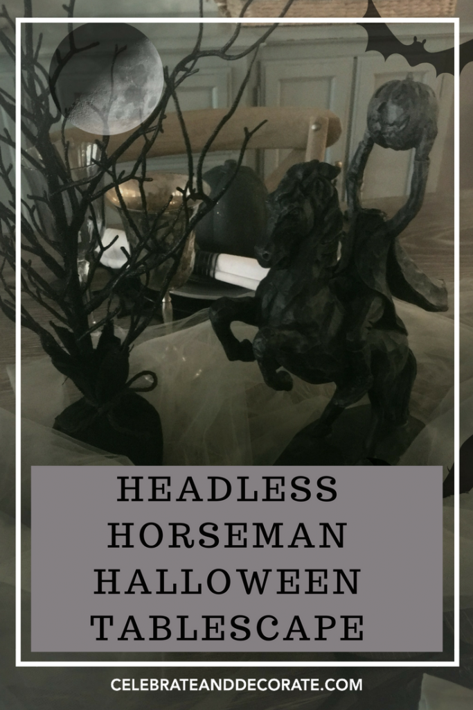 Headless Horseman Halloween tablescape