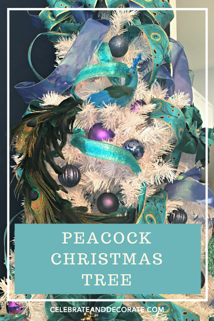 Peacock themed Christmas tree