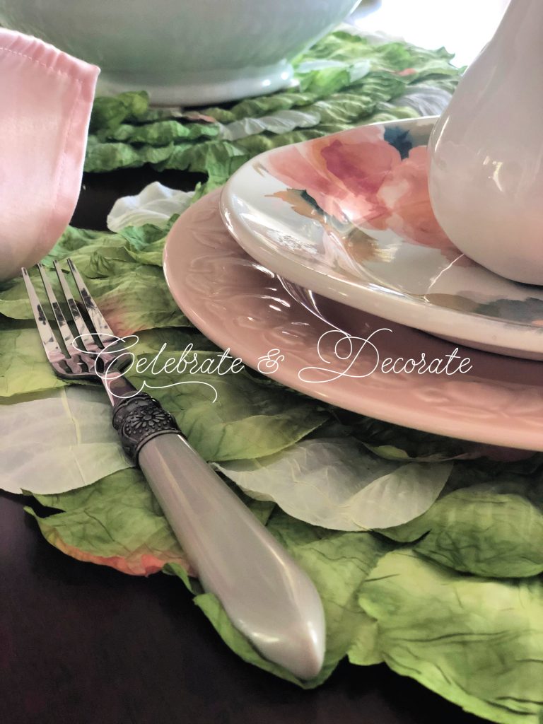 Pink and Green Tablescape