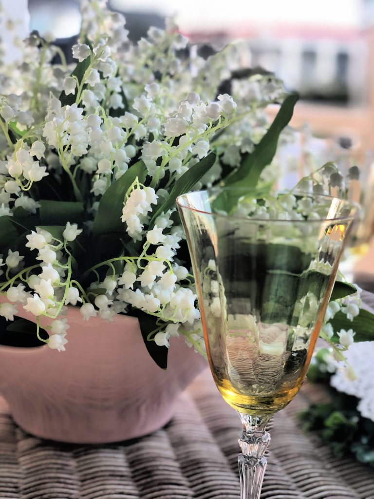 Springtime Tablescape Featuring Lily of the Valley