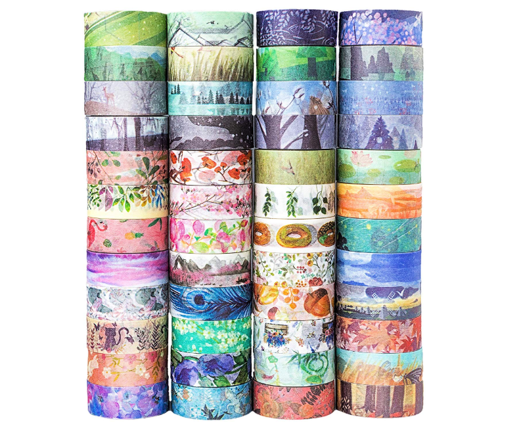 Kids DIY Crafts Sodagreen Christmas Holiday Washi Tape Gift Decoration 21 Rolls Gold Foil Washi Tape Perfect for Bullet Journal Christmas-A