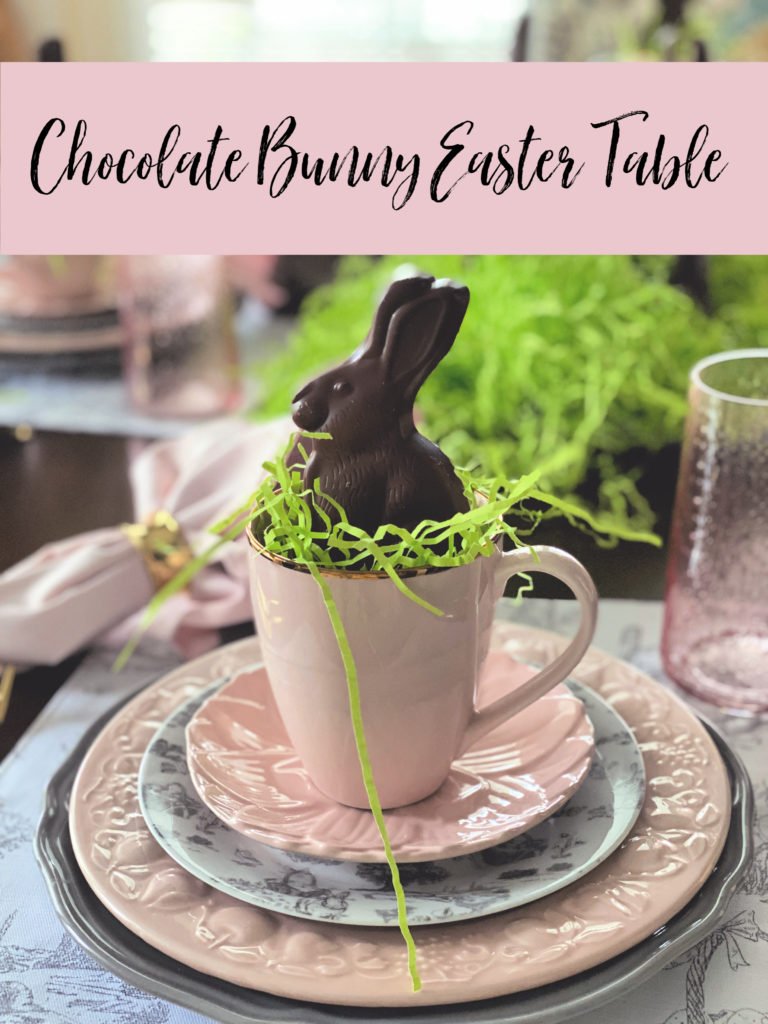 Chocolate Easter Bunny Tablescape