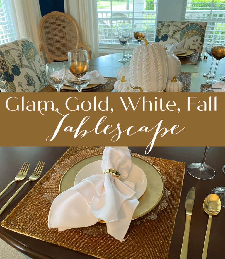 A Glam Gold and White Fall Tablescape