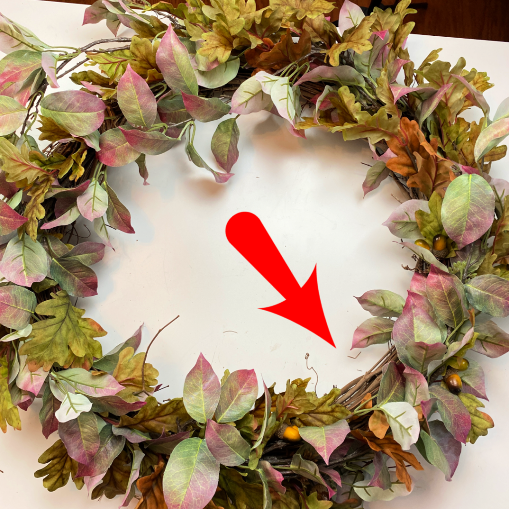 Grapevine wreath of fall leaves