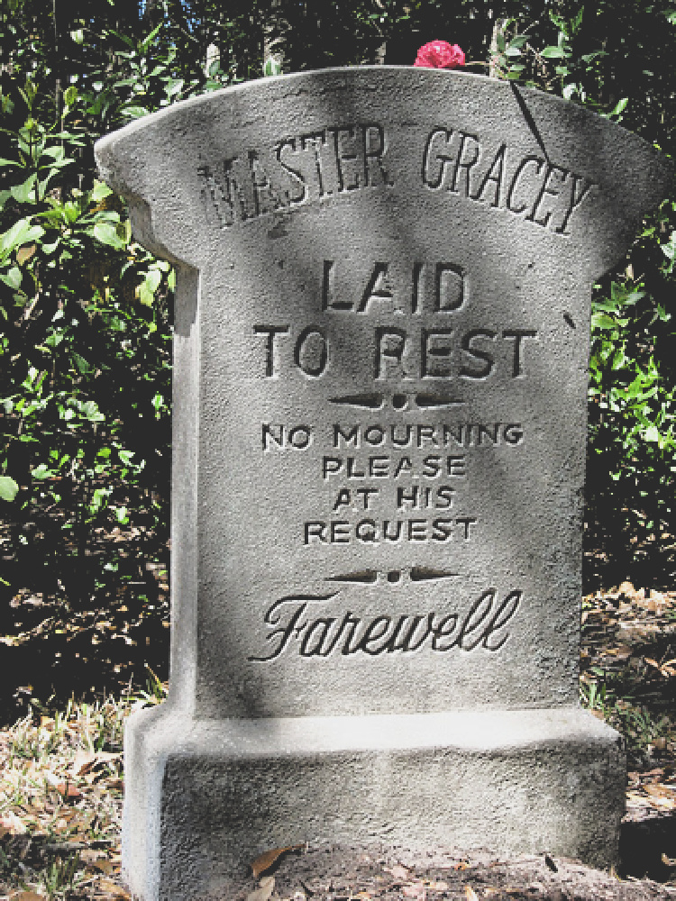 A tombstone that is for Master Gracey
