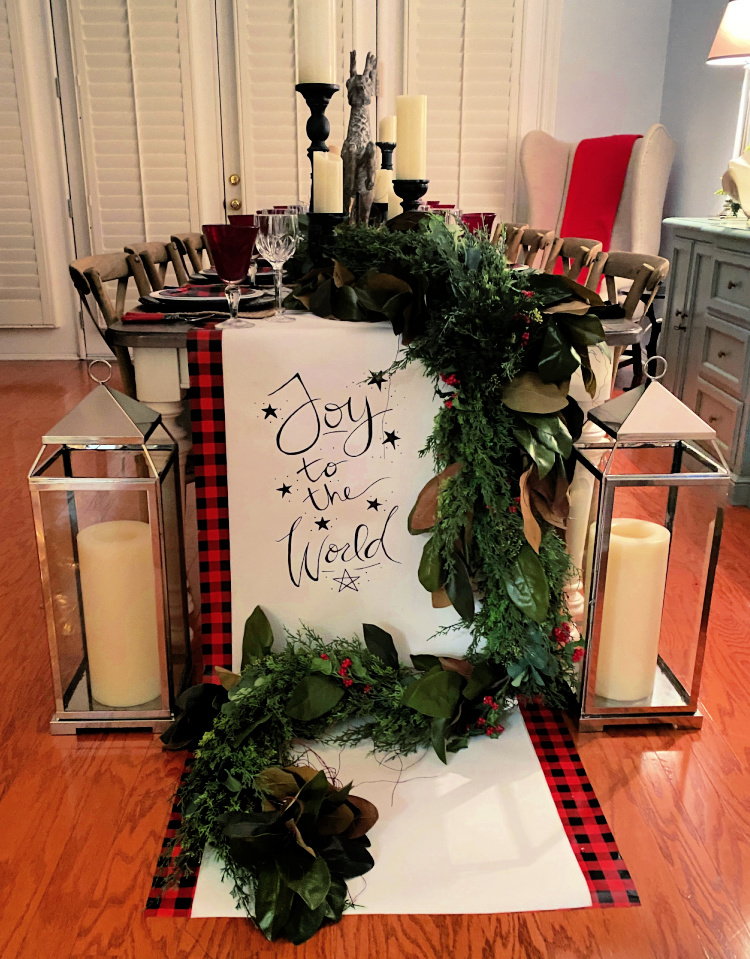 Joy to the World Christmas Tablescape
