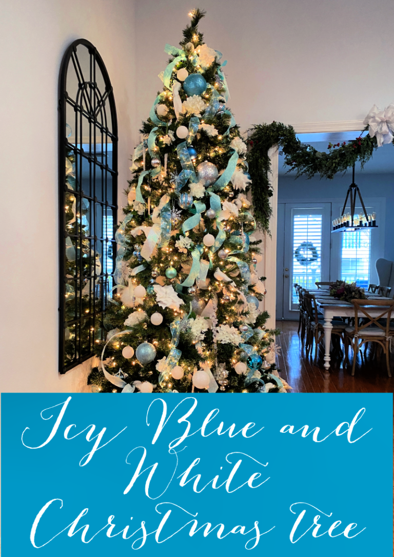 Icy Blue and White Christmas Tree