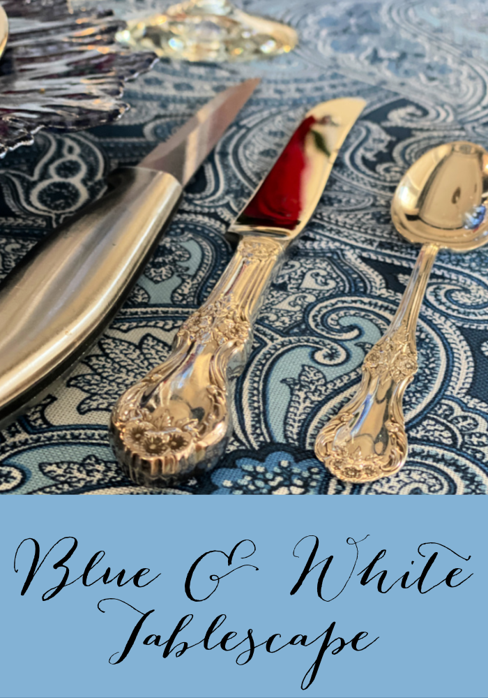 Elegant Blue and White Tablescape