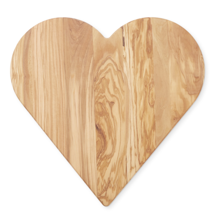 Large heart shaped wooden cutting board.