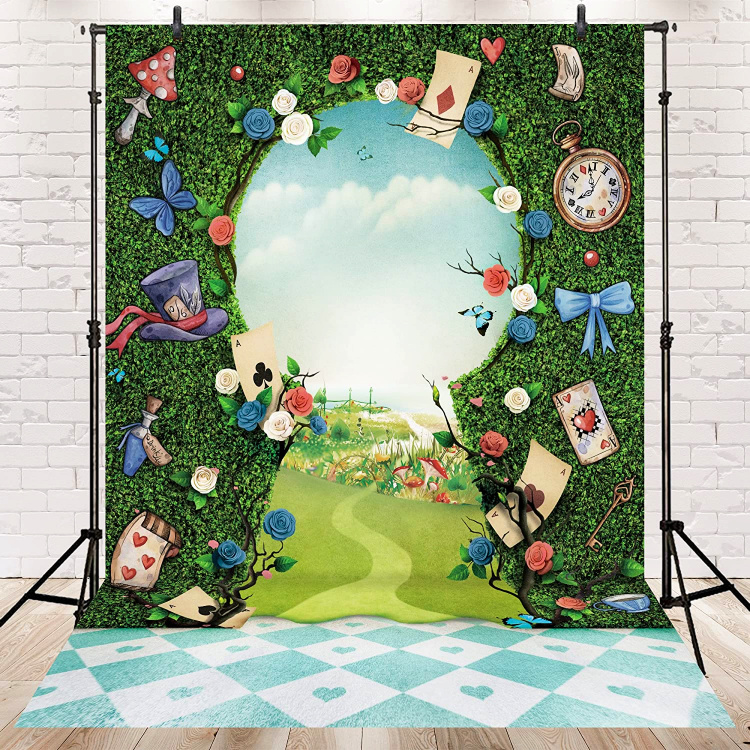 Alice in Wonderland photo or party backdrop 
