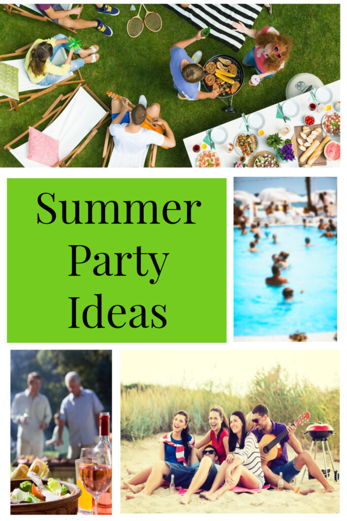 Summer party photos with words that say summer party ideas