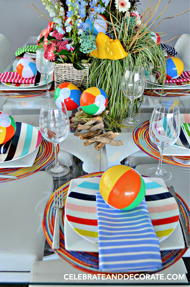 A Beach Ball Tablescape - Celebrate & Decorate