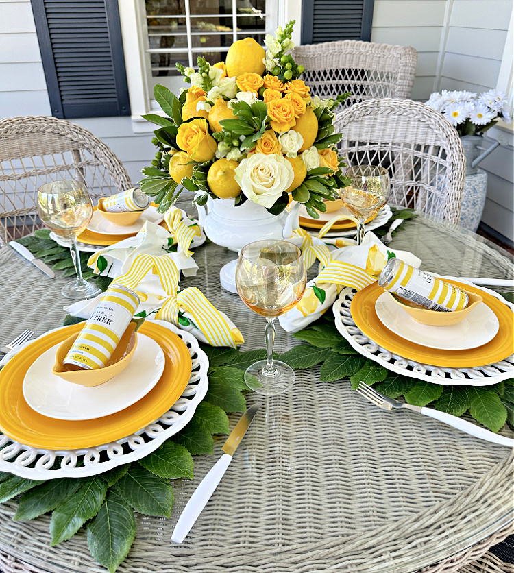 Setting a Lemon Themed Table for a Ladies’ Luncheon