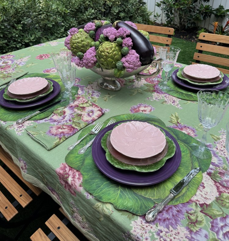 Style a Table with Purple and Green and a Surprise Centerpiece!